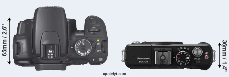 Compare 400D versus GF1 top