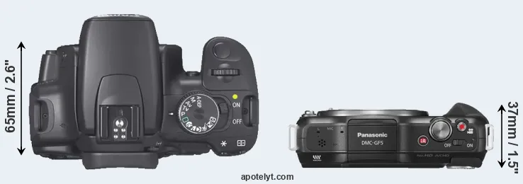 Compare 400D versus GF5 top