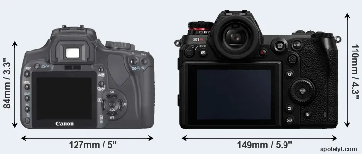 Comparison 400D or S1R rear