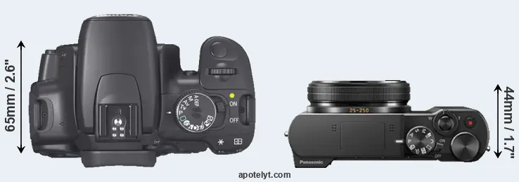 Compare 400D versus TZ100 top