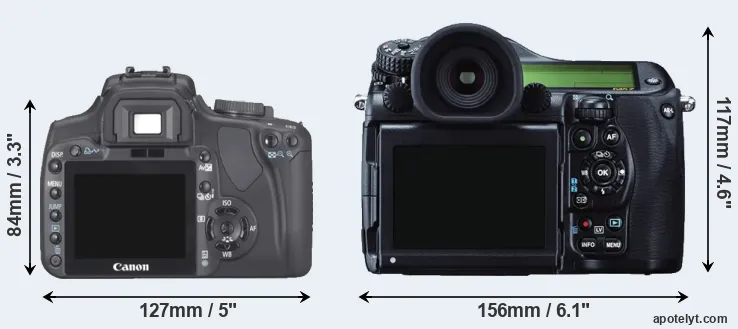 Comparison 400D or 645Z rear