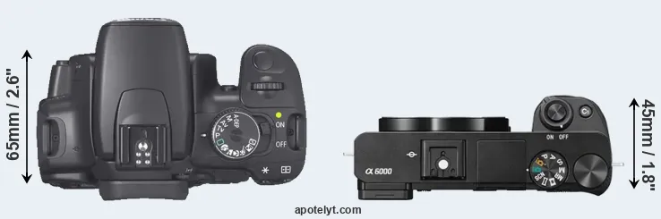 Compare 400D versus A6000 top