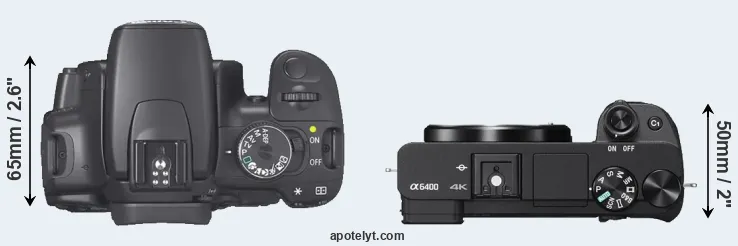 Compare 400D versus A6400 top