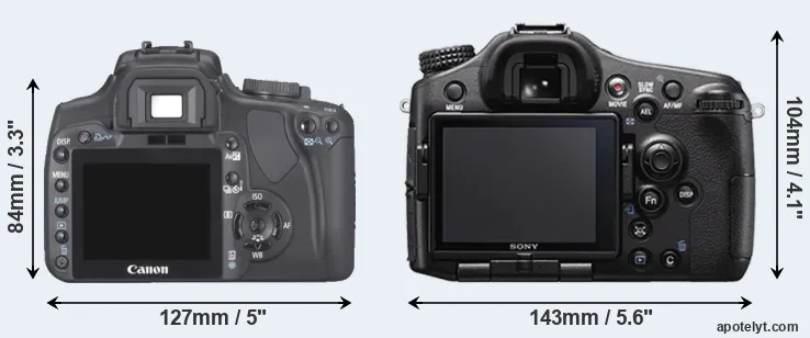 Comparison 400D or A77 II rear