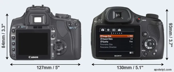 Comparison 400D or HX350 rear