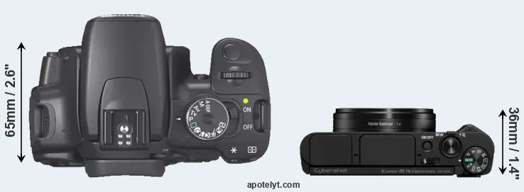 Compare 400D versus HX95 top