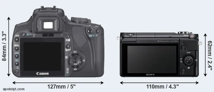 Comparison 400D or NEX-3N rear