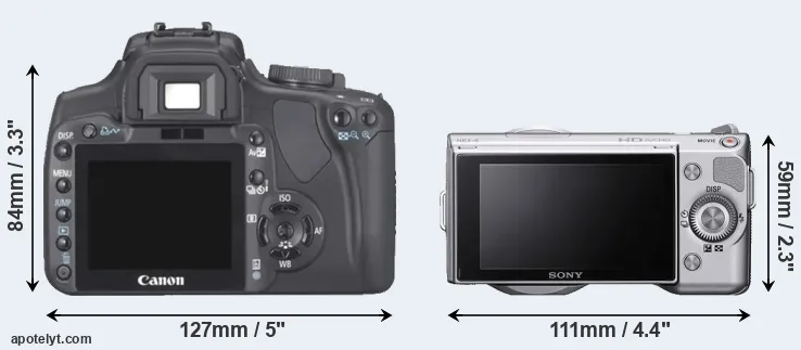 Comparison 400D or NEX-5 rear