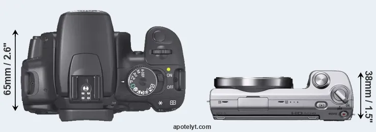 Compare 400D versus NEX-5 top