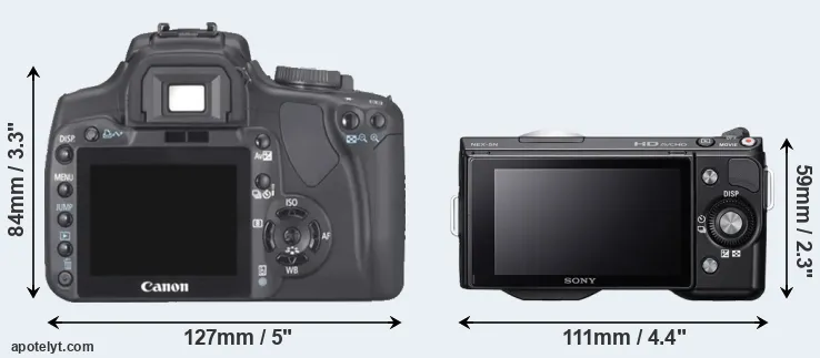 Comparison 400D or NEX-5N rear