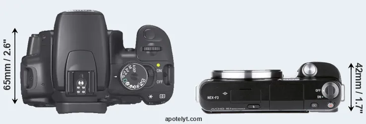 Compare 400D versus NEX-F3 top