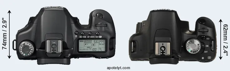 Compare 40D versus 500D top