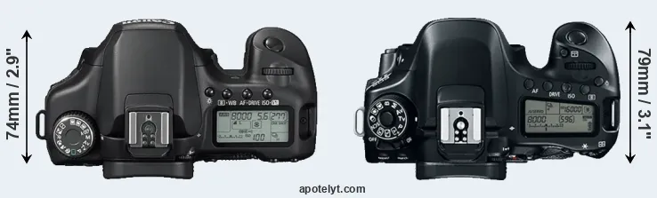 Compare 40D versus 80D top