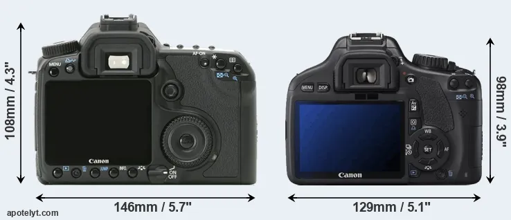 Comparison 40D or T2i rear