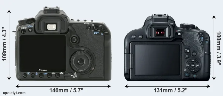 Comparison 40D or T7i rear