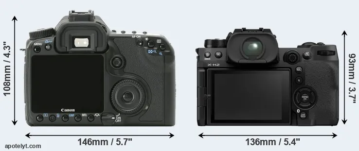 Comparison 40D or X-H2 rear