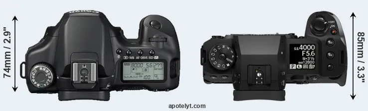 Compare 40D versus X-H2 top