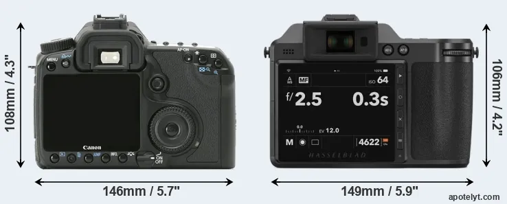 Comparison 40D or X2D 100C rear