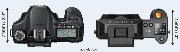 Compare 40D versus X2D 100C top