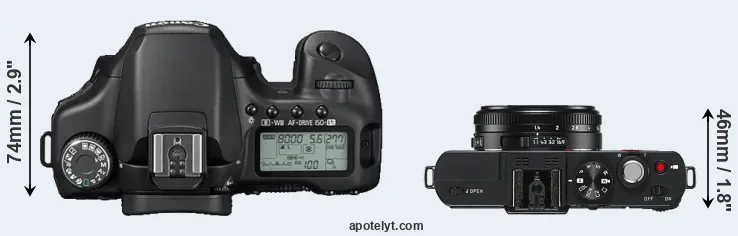 Compare 40D versus D-LUX 6 top
