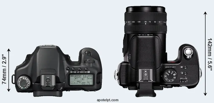 Compare 40D versus V-LUX 1 top