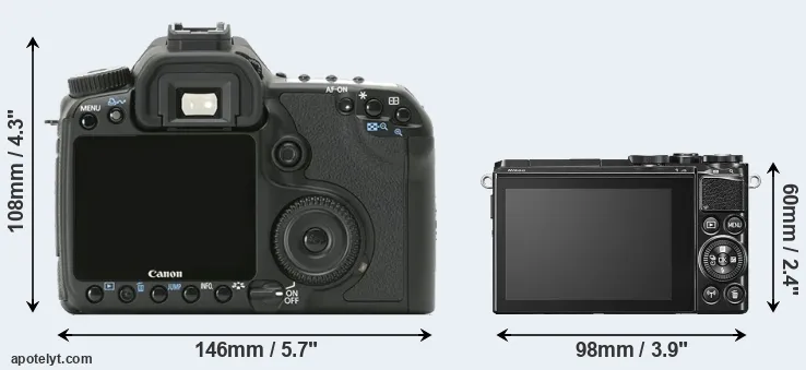 Comparison 40D or J5 rear