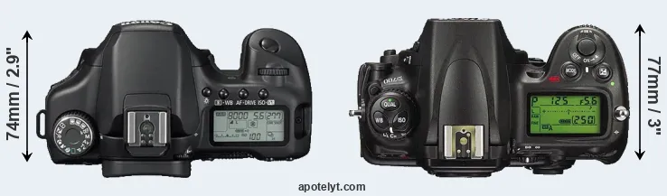 Compare 40D versus D700 top