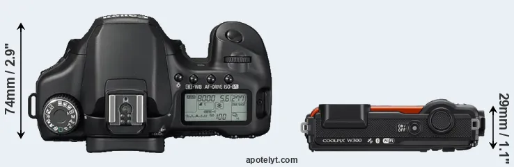 Compare 40D versus W300 top
