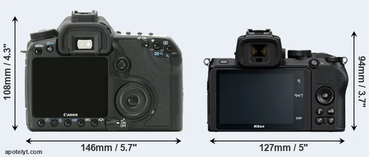 Comparison 40D or Z50 rear