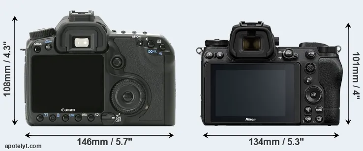 Comparison 40D or Z6 II rear