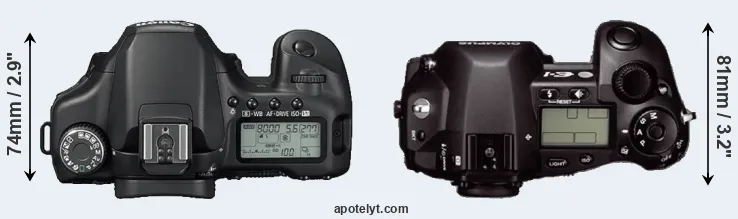 Compare 40D versus E-1 top