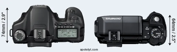 Compare 40D versus E-300 top