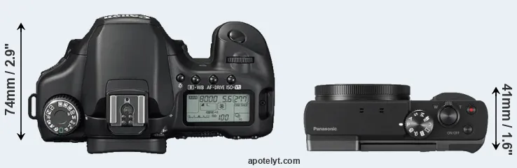 Compare 40D versus TZ90 top