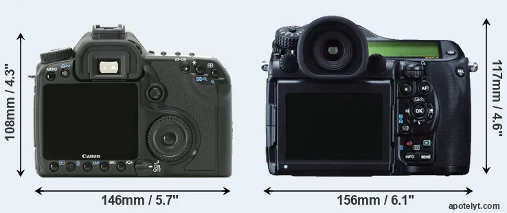 Comparison 40D or 645Z rear