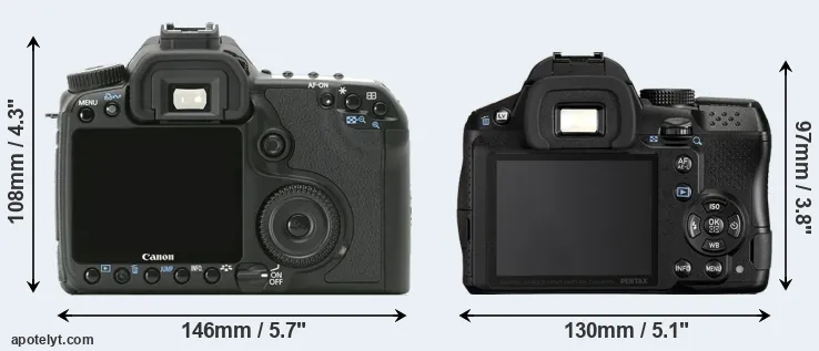 Comparison 40D or K-30 rear