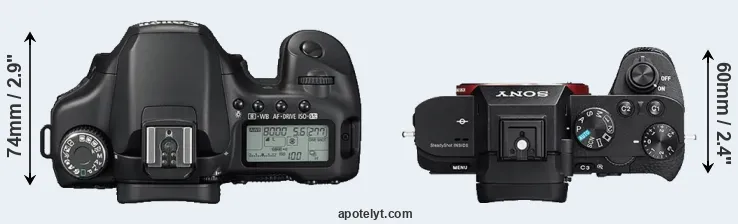 Compare 40D versus A7 II top