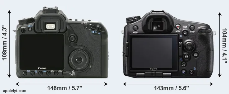 Comparison 40D or A77 II rear