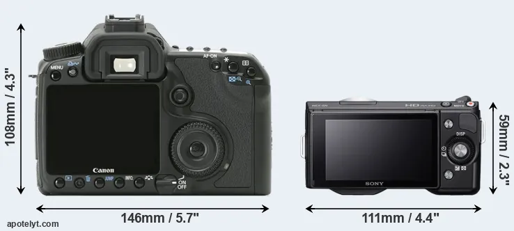 Comparison 40D or NEX-5N rear