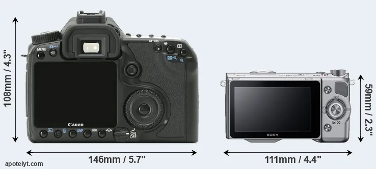 Comparison 40D or NEX-5T rear