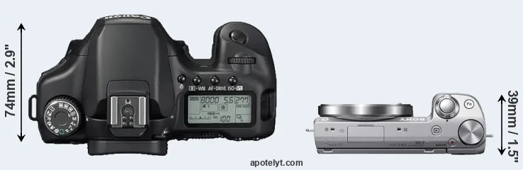 Compare 40D versus NEX-5T top