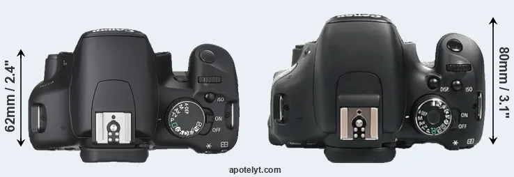 Compare 450D versus 600D top