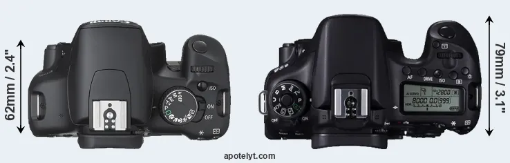 Compare 450D versus 70D top
