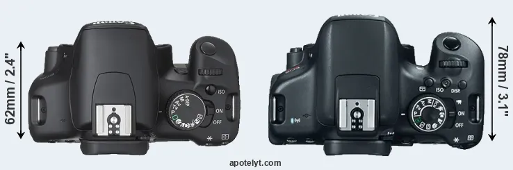 Compare 450D versus 750D top