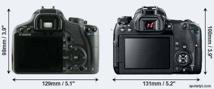 Comparison 450D or 77D rear