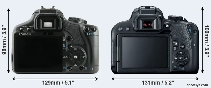 Comparison 450D or 800D rear