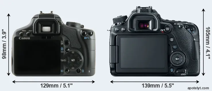 Comparison 450D or 80D rear
