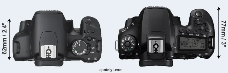 Compare 450D versus 90D top
