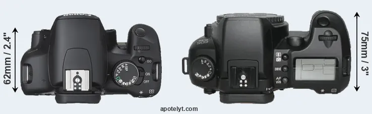 Compare 450D versus D30 top