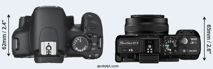 Compare 450D versus G1X top