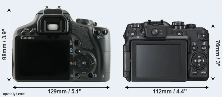 Comparison 450D or G12 rear